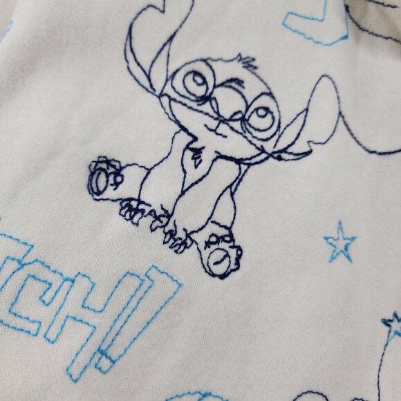 Disney Stitch All Over Embroidered Cream Zip-Up Hoodie Womens XL - Picture 3 of 8